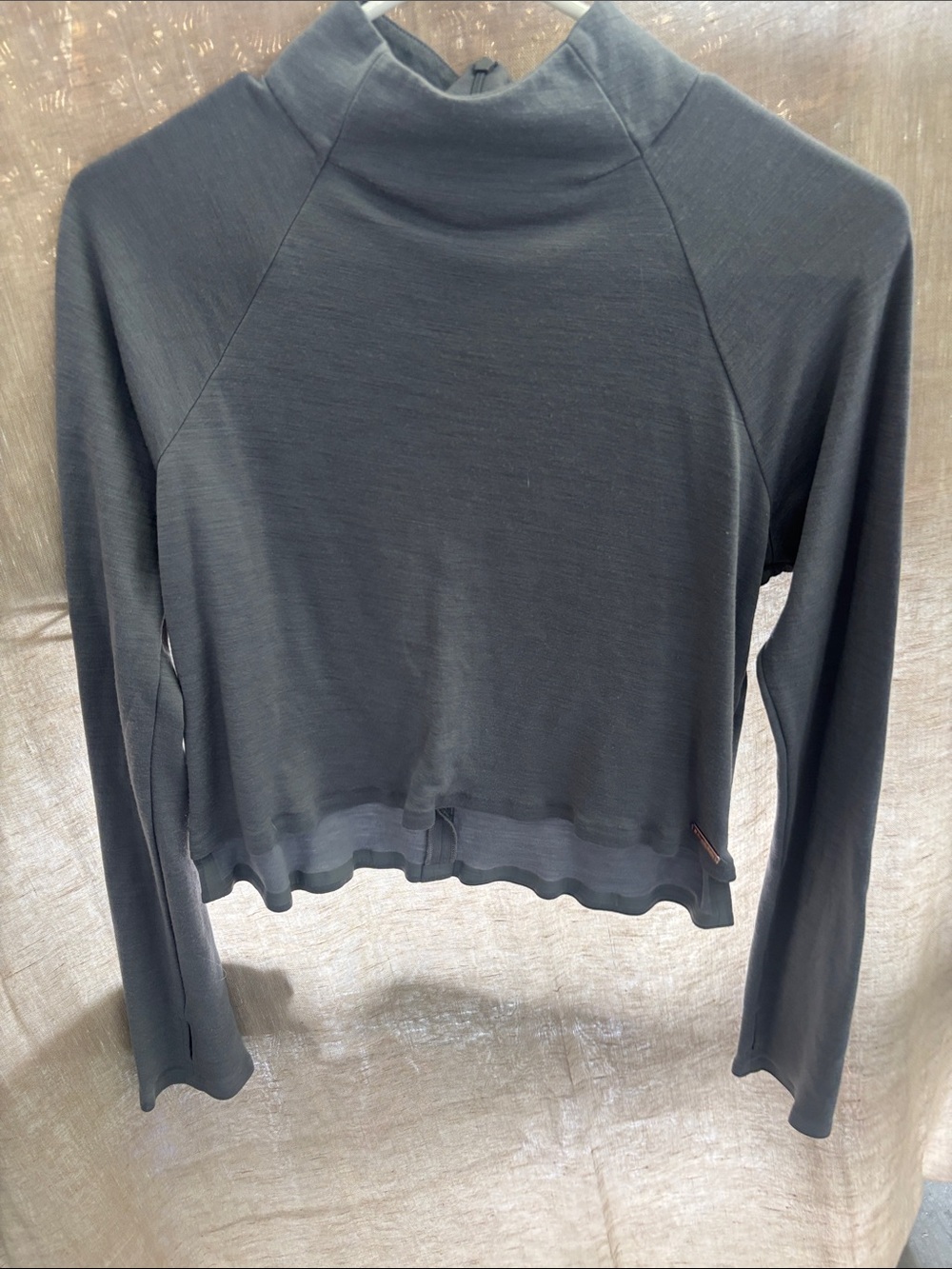 Sweaty Betty Gray Long-Sleeve Mock Neck Top